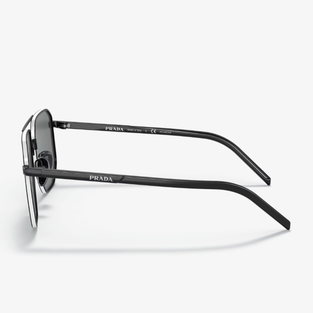NEW PRADA SUNGLASSES, AVIATOR BLACK EYEWEAR PRADA - Picture 4 of 6